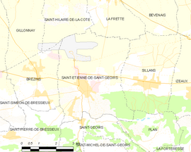 Mapa obce Saint-Étienne-de-Saint-Geoirs