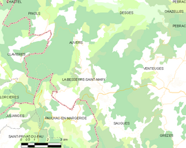 Mapa obce La Besseyre-Saint-Mary