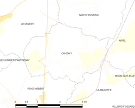 Mapa obce Cavigny