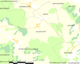 Mapa obce Gillancourt