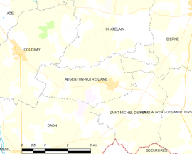 Mapa obce Argenton-Notre-Dame