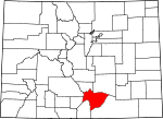 Map of Colorado highlighting Huerfano County.svg