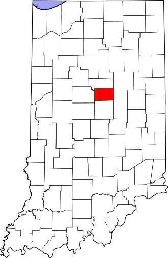 Location of Tipton County in Indiana Map of Indiana highlighting Tipton County.svg