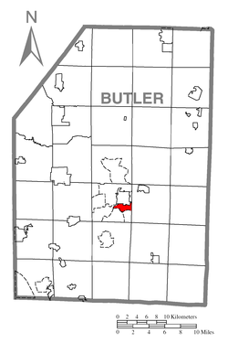 Map of Meadowood, Butler County, Pennsylvania Highlighted.png