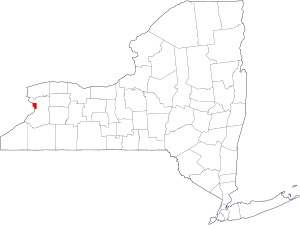 Location of Buffalo in New York Map of New York highlighting Buffalo.svg