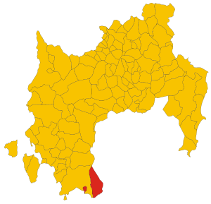 Map of comune of Domus de Maria (province of South Sardinia, region Sardinia, Italy) - 2016.svg
