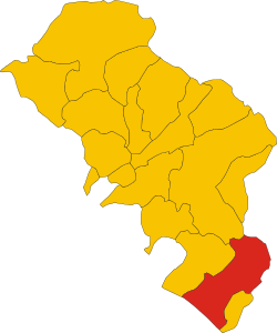 Elhelyezkedése Massa-Carrara megye térképén