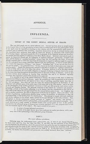 Medical officer of health report on 1918 flu epidemic Wellcome L0046554.jpg