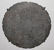 The Willoughby Disk, a Mississippian ceremonial stone palette from Moundville Archaeological Park, housed onsite in the Jones Archaeological Museum. Photo by Jeffrey Reed. Moundville Archaeological Park 65.JPG