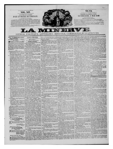Fichier:Nécrologie de Louis Dulongpré, paru dans La Minerve (Canada), 8 mai 1843.djvu