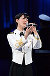 JMSDF member Yukari Miyake singing