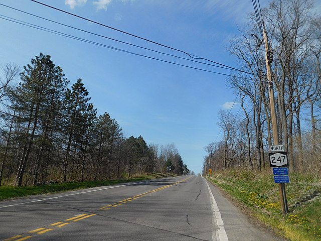 NY 247 north from NY 245 in Gorham