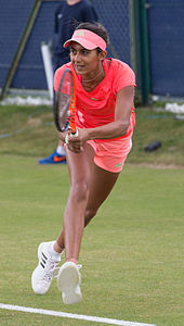 Naiktha Bains of Australia at the Aegon Surbiton Trophy in Surbiton, London.