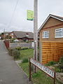 The bus stop at Cook Avenue, Newport, Isle of Wight in March 2012. It is served by Southern Vectis buses on route 39.