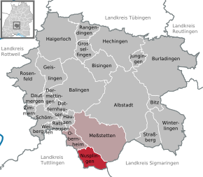 Poziția Nusplingen pe harta districtului Zollernalbkreis