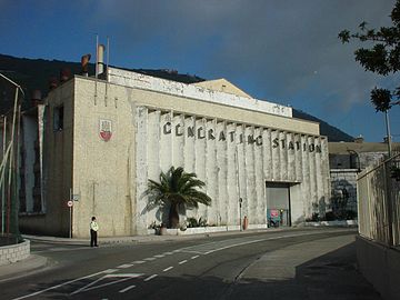 The generating station adjacent to the bastion in 2002, three years prior to its demolition. Old Generating Station.jpg