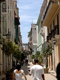 A street in the popular tourist district of Old Havana Old Havana street.jpg