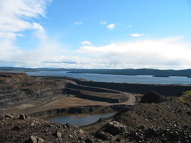 Open pit iron mine in Labrador West