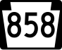 Pennsylvania Route 858 marker