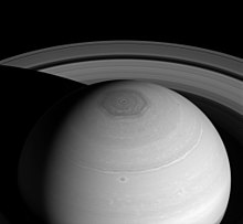 Much of the game centers around the hexagonal cloud pattern that has been observed on Saturn. PIA18274-Saturn-NorthPolarHexagon-Cassini-20140402.jpg