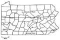 Map of the contested boundaries of the Commonwealth of Pennsylvania, with Connecticut claim across the northern part of the state, Maryland claim across the southern part, and Virginia claim across the southwestern corner of the state. Fisher, Sydney George (1896) The Making of Pennsylvania, Philadelphia, PA: J. B. Lippincott Company