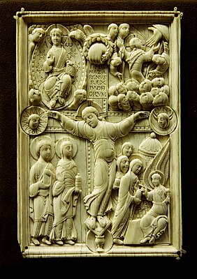 Crucifixion, probably from a book-cover, c 1000