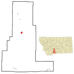 Location within Park County and Montana