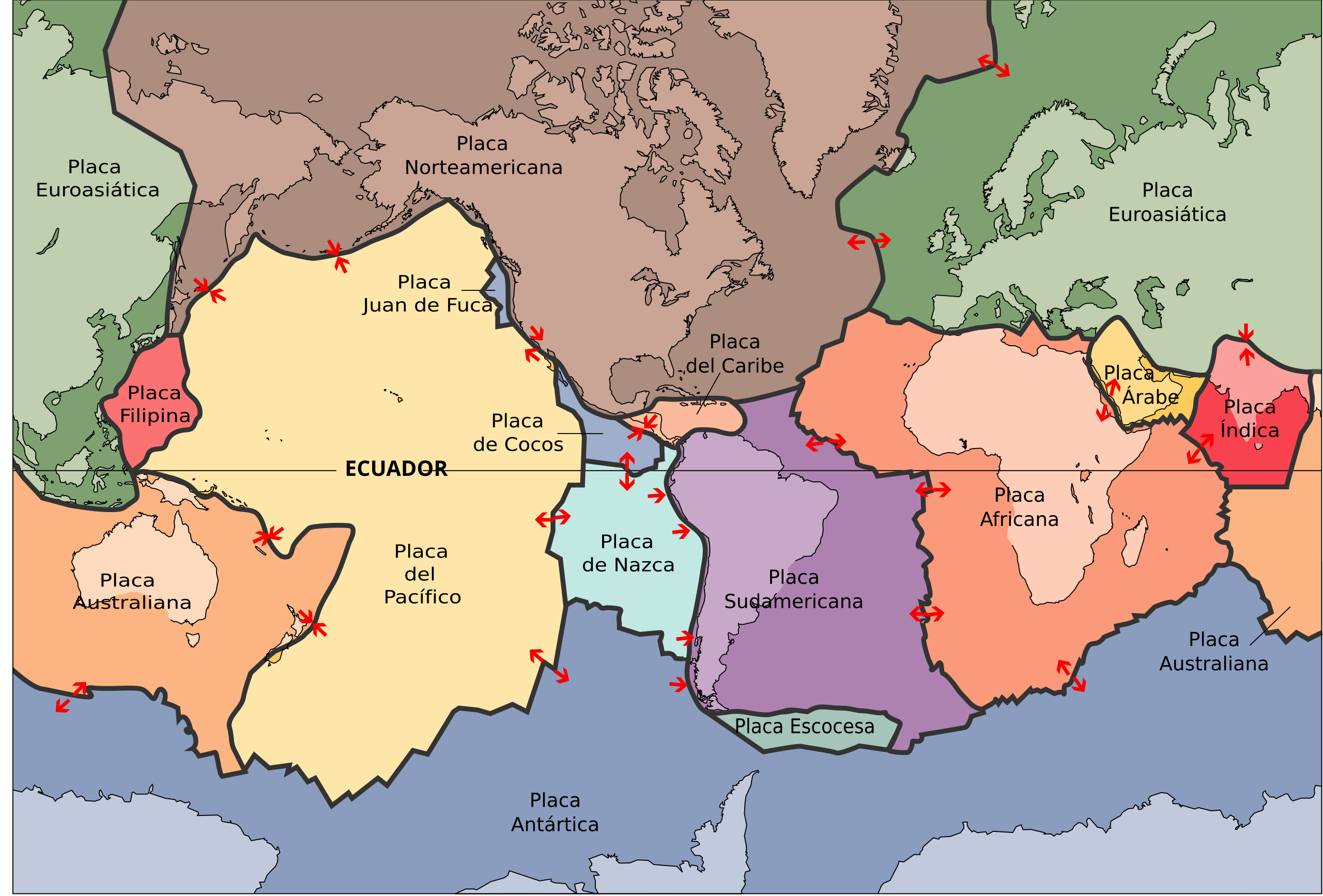 Archivo:Placas tectonicas es.svg - Wikipedia, la enciclopedia libre