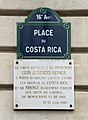 Place du Costa Rica (Paris) - panneau et plaque Luis Alberto Monge.jpg