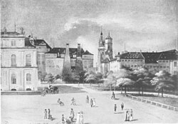 Neues Schloss, Altes Schloss, Stiftskirche, Alte Kanzlei, 1785.