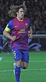 Puyol playing for Barcelona in 2011