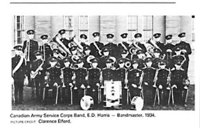 A Royal Canadian Army Service Corps Band in Calgary, 1934.