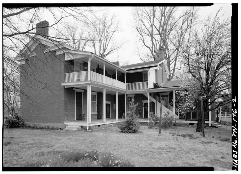 File:REAR ELEVATION AND ONE- AND TWO-STORY ADDITIONS, LOOKING NORTHWEST - Crawford-Governor Porter House, 407 Dunlap Street, Paris, Henry County, TN HABS TENN,40-PARIS,2-2.tif