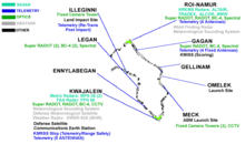 Carte des installations du Ronald Reagan Ballistic Missile Défense Test Site.