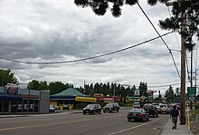 Commercial area along Beaverton-Hillsdale Highway looking west Raleigh Hills Oregon Hwy 10.JPG