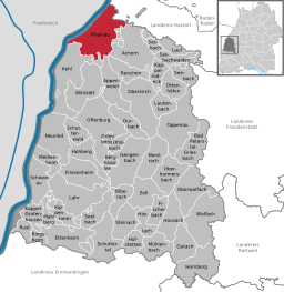 Läget för Rheinau i Ortenaukreis