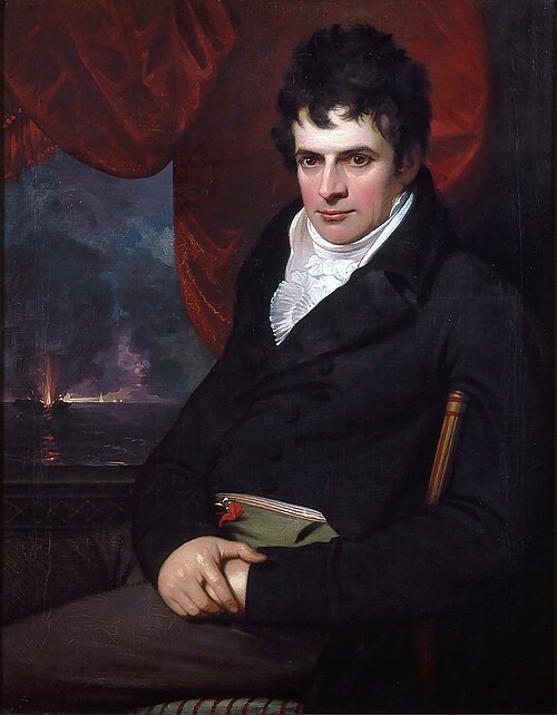 An 1806 portrait of Fulton by Benjamin West now housed at the Fenimore Art Museum in Cooperstown, New York