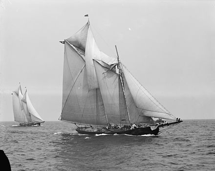 The gaff-rigged schooner Rose Dorothea won the 1907 Lipton's Cup, despite a broken foretopmast (pictured)