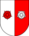 Partito d'argento e di rosso, a due rose dell'uno nell'altro (Sassel, Svizzera)