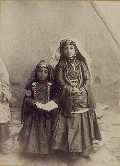 Shahsevan girls from a rich family. End of the 19th century, Iran