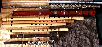 Ensemble de flûtes, le picolo est la plus petite.