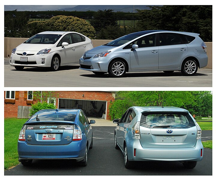 File:Side to side Prius 2010 vs Prius v.jpg