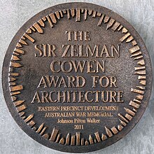 SirZelmanCowenAwardforArchitecture 2011.jpg