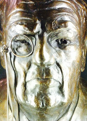 Bronze bust of Moore at the National Space Centre, Leicester