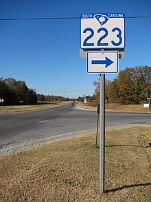 SC 223 near Richburg South Carolina Highway 223 Sign.JPG