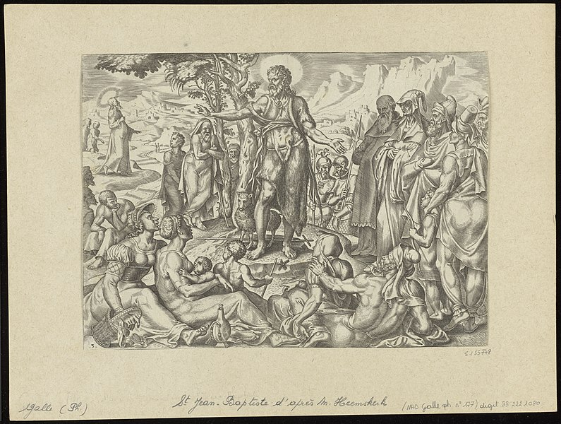 File:St John The Baptist Preaching to The Multitude 1564 print by Maarten van Heemskerck, S.I 55748, Prints Department, Royal Library of Belgium.jpg