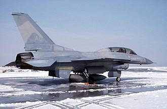 VF-45 F-16N at NAF Andrews in 1993 TF-16N Viper of VF-45 at NAF Andrews 1993.JPEG