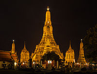 Buddhist temple of Wat Arun in Bangkok, Thailand.