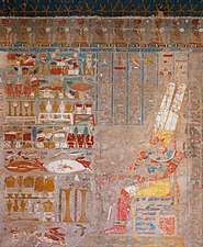 Fresque observable sur les murs du temple d'Hatchepsout.