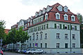 Railway construction cooperative Dresden-Strehlen, residential complex: row of houses and outbuildings (individual monument to ID no. 09216810)